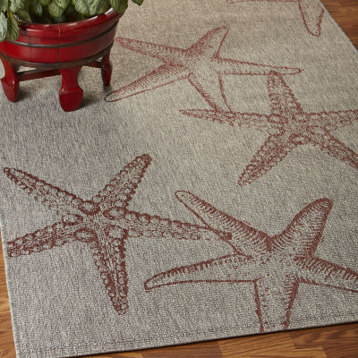 Celeste Starfish Indoor Outdoor Rectangular Area Rug