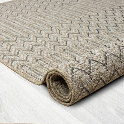 Odette Modern Chevron Indoor Outdoor Rectangular Area Rug