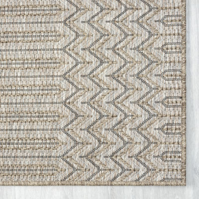 Odette Modern Chevron Indoor Outdoor Rectangular Area Rug