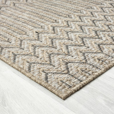 Odette Modern Chevron Indoor Outdoor Rectangular Area Rug