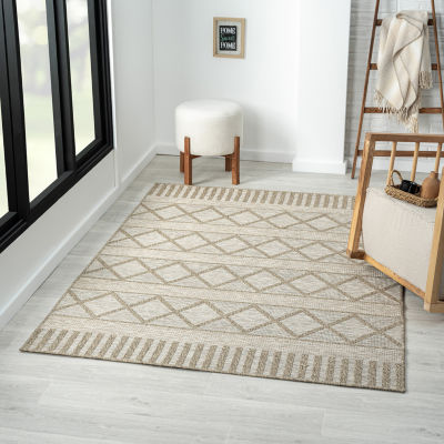 Odette Contemporary Diamond Indoor Outdoor Rectangular Area Rug