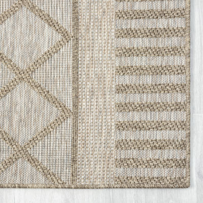 Odette Contemporary Diamond Indoor Outdoor Rectangular Area Rug