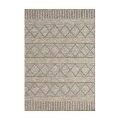 Odette Contemporary Diamond Indoor Outdoor Rectangular Area Rug