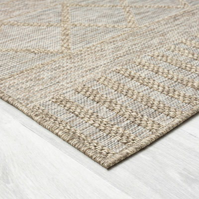 Odette Contemporary Diamond Indoor Outdoor Rectangular Area Rug