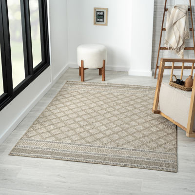 Odette Contemporary Geometric Indoor Outdoor Rectangular Area Rug