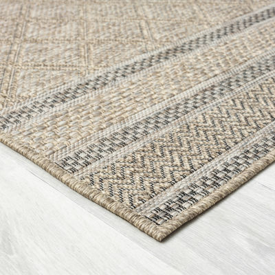 Odette Contemporary Geometric Indoor Outdoor Rectangular Area Rug