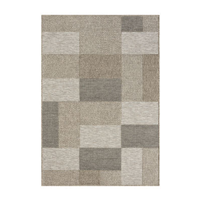 Odette Modern Color-Block Indoor Outdoor Rectangular Area Rug