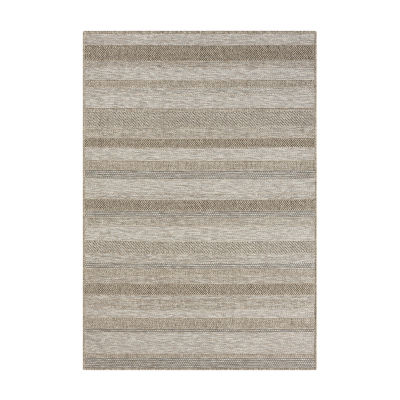 Odette Modern Striped Indoor Outdoor Rectangular Area Rug