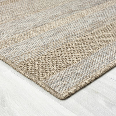 Odette Modern Striped Indoor Outdoor Rectangular Area Rug