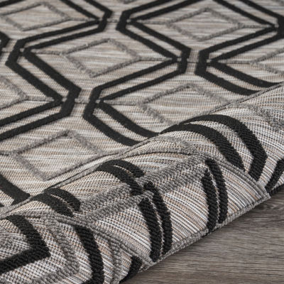 Reese Geometric Daze Indoor Outdoor Rectangular Area Rug