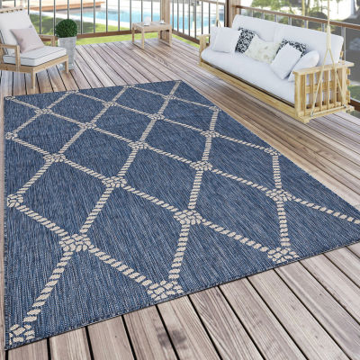 Samantha Nautical Knot Indoor Outdoor Rectangular Area Rug