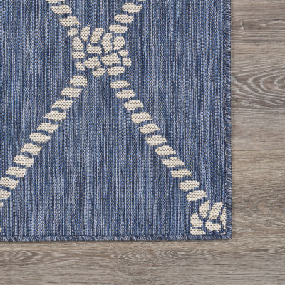 Samantha Nautical Knot Indoor Outdoor Rectangular Area Rug