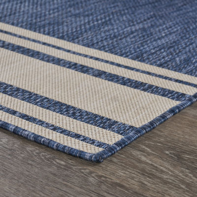 Samantha Nautical Navigation Indoor Outdoor Rectangular Area Rug