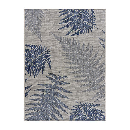 Scarlett Fallen Fern Indoor Outdoor Rectangular Area Rug, One Size, Blue