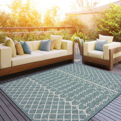 Sylvestra Serene Array Indoor Outdoor Rectangular Area Rug