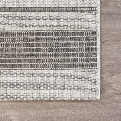 Sylvestra Banded Heather Indoor Outdoor Rectangular Area Rug