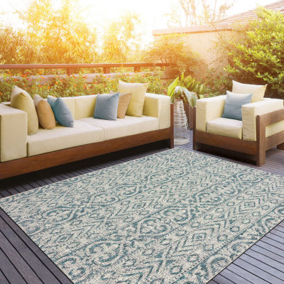 Sylvestra Entwined Geometric Indoor Outdoor Rectangular Area Rug