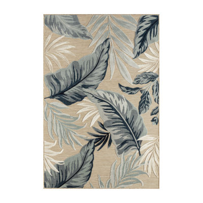 Vanessa Botanical Hi-Low Contemporary Indoor Outdoor Rectangular Area Rug