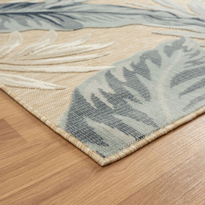 Vanessa Botanical Hi-Low Contemporary Indoor Outdoor Rectangular Area Rug