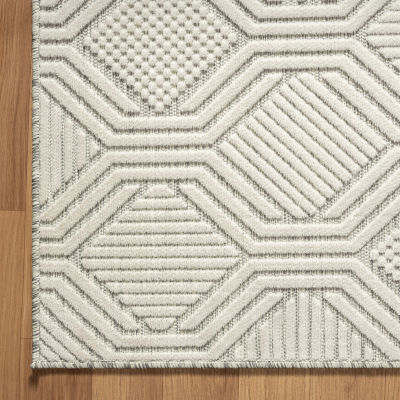 Vanessa Modern Geometric Hi-Low Indoor Outdoor Rectangular Area Rug