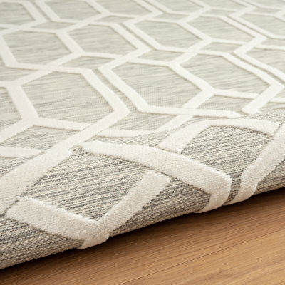 Vanessa Modern Geometric Hi-Low Indoor Outdoor Rectangular Area Rug