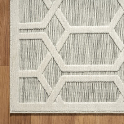 Vanessa Modern Geometric Hi-Low Indoor Outdoor Rectangular Area Rug