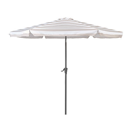 Round Patio Tilt Umbrella, One Size, Beige