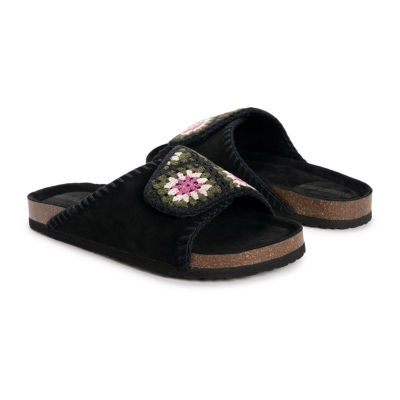 Muk Luks Womens Gigi Crochet Slide Sandals