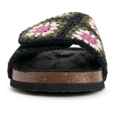 Muk Luks Womens Gigi Crochet Slide Sandals