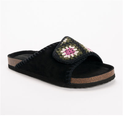 Muk Luks Womens Gigi Crochet Slide Sandals