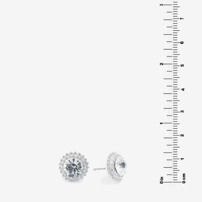 Sparkle Allure Crystal Pure Silver Over Brass 13.7mm Stud Earrings