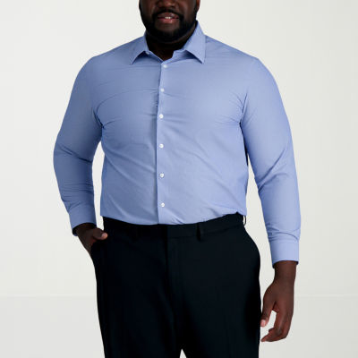 Haggar Smart Wash Big and Tall Mens Classic Fit Easy Care Long Sleeve Dress Shirt