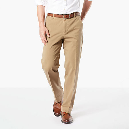 Dockers Workday Khaki With Smart 360 Flex Mens Big and Tall Classic Fit Flat Front Pant, 44 28, Beige