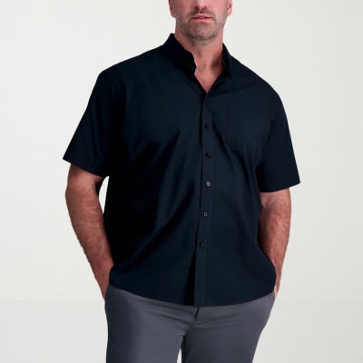 Haggar With Repreve Comfort Woven Big and Tall Mens Regular Fit Short Sleeve Button-Down Shirt