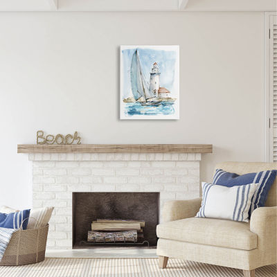 Stupell Industries Nautical Sailboat & Lighthouse Canvas Art