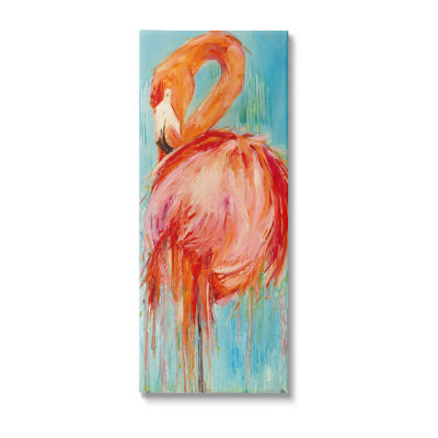 Stupell Industries Bold Abstract Flamingo Painting Canvas Art