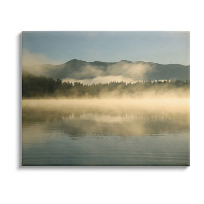 Stupell Industries Misty Lake Mountain Range Scenery Canvas Art