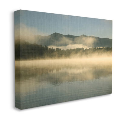 Stupell Industries Misty Lake Mountain Range Scenery Canvas Art