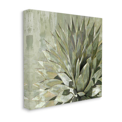 Stupell Industries Green Botanical Abstract Leaves Canvas Art