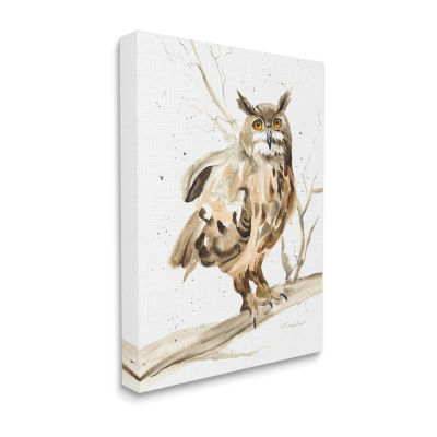 Stupell Industries Owl Perched In Tree Canvas Art