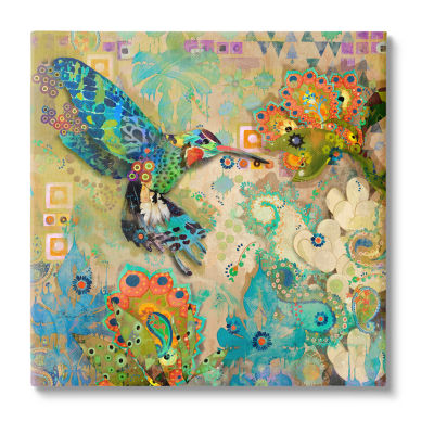 Stupell Industries Boho Hummingbird Pattern Canvas Art