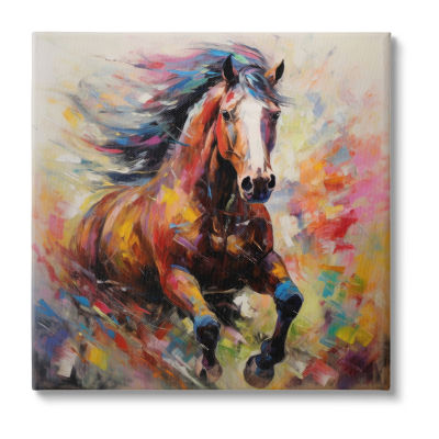 Stupell Industries Vivid Horse Galloping Canvas Art