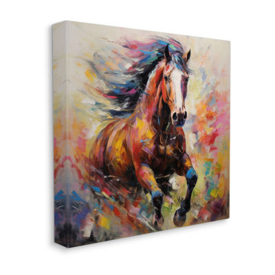 Stupell Industries Vivid Horse Galloping Canvas Art