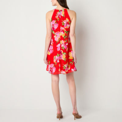 Jessica Howard Womens Sleeveless Floral Shift Dress