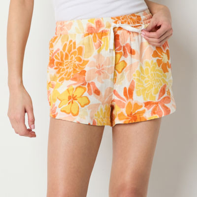 Arizona Womens Mid Rise Pull-On Short Juniors