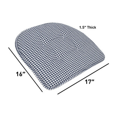 Sweet Home Collection™ Houndstooth Stitch U Shaped Memory Foam 17" x 16" Chair Cushions