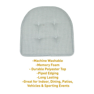 Sweet Home Collection™ Houndstooth Stitch U Shaped Memory Foam 17" x 16" Chair Cushions