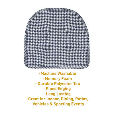 Sweet Home Collection™ Houndstooth Stitch U Shaped Memory Foam 17" x 16" Chair Cushions