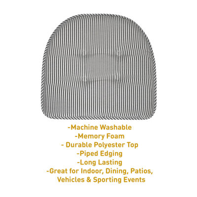 Sweet Home Collection™ Pinstripe U Shaped Memory Foam 17" x 16" Chair Cushions