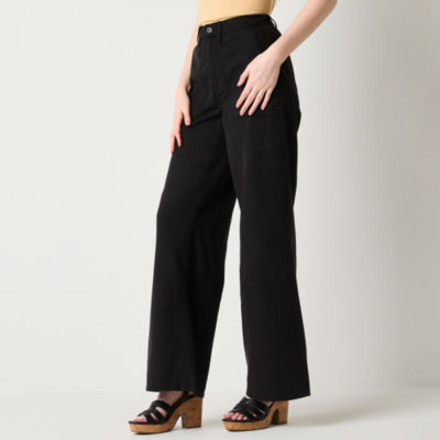 a.n.a-Tall Cotton Tencel Utility Relaxed Fit Wide Leg Trouser